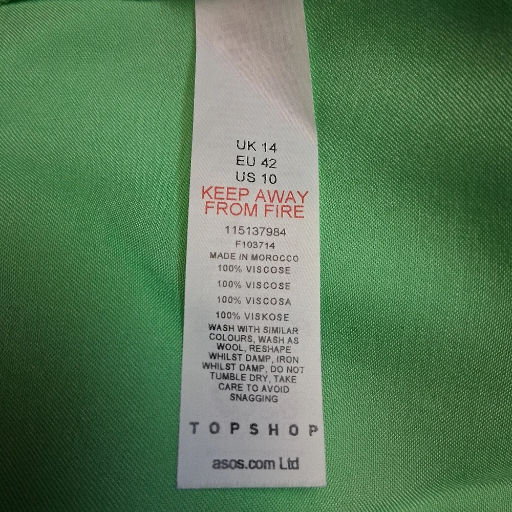 Topshop New  Asymmetrical  Green Dress Women Size US.10 - Picture 13 of 15